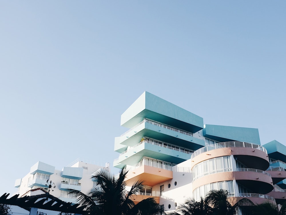 Pastel Hotel Balconies At South Beach Miami Art Print