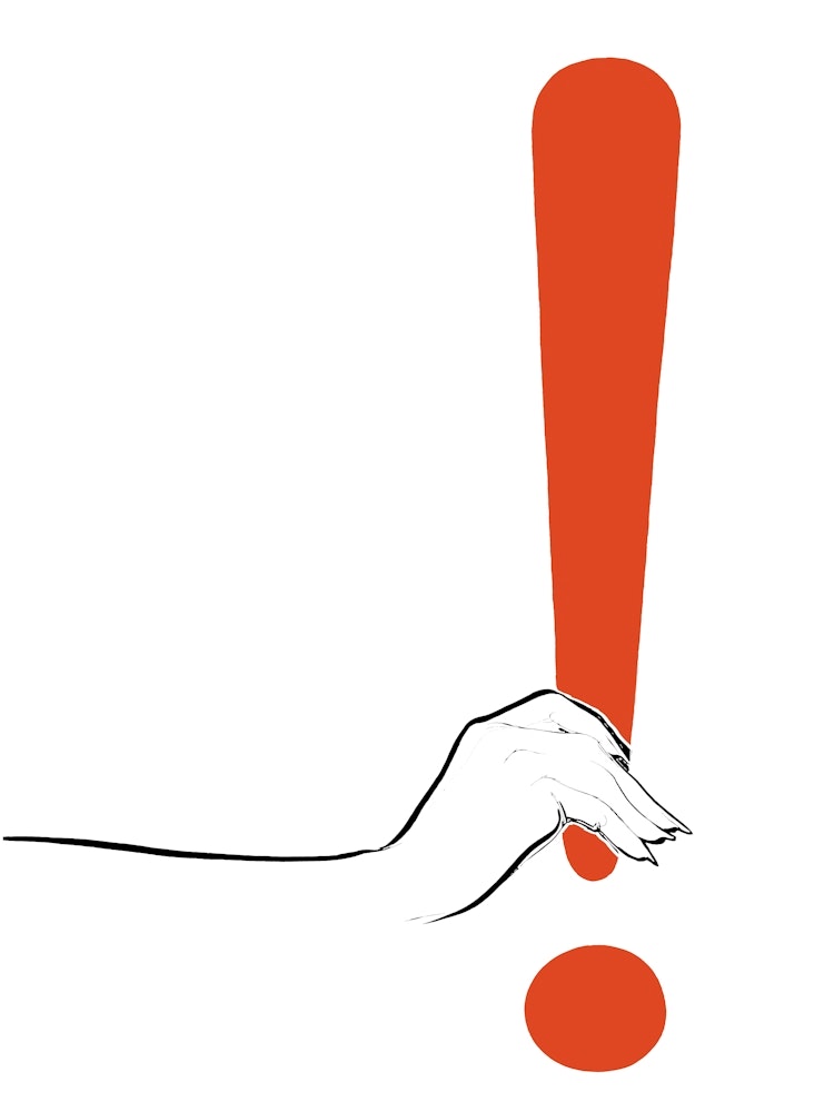 Exclamation Point, Red and White Art, Retro Vintage Fashion Poster Art Print