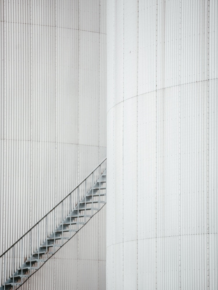 Industrial Minimalist Tank Stairs Art Print