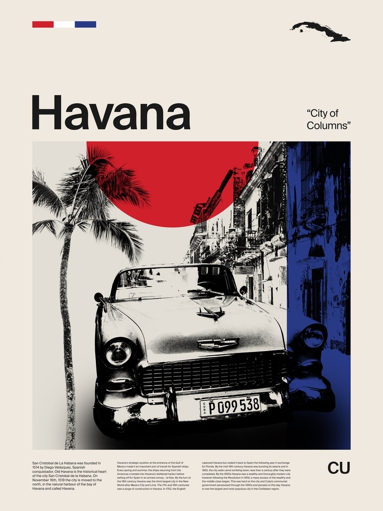 Mid Century Havana Travel Art Print