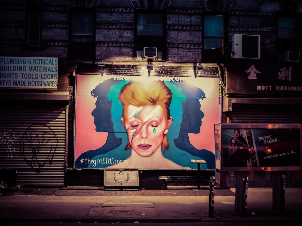 David Bowie, New York Street Art Art Print