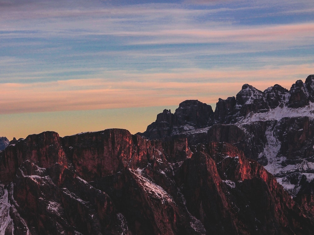 Sunset Over The Mountain Crests Seceda Art Print