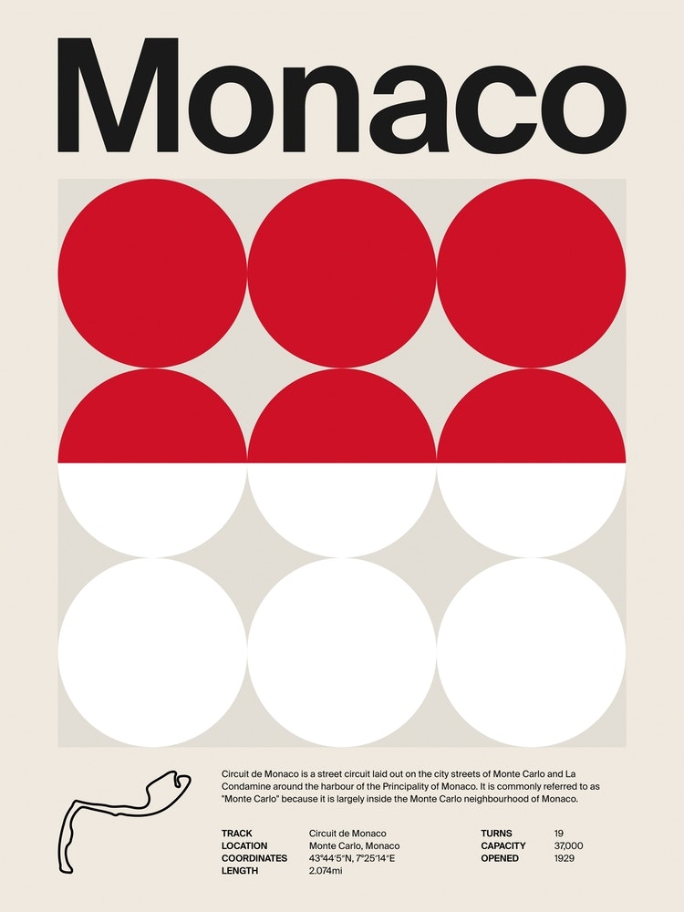 Mid Century Monaco F1 Art Print