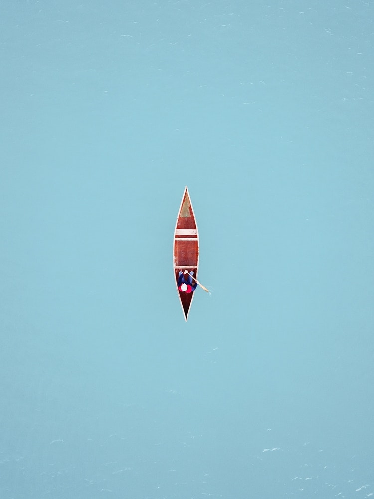 Blue Canoe Art Print