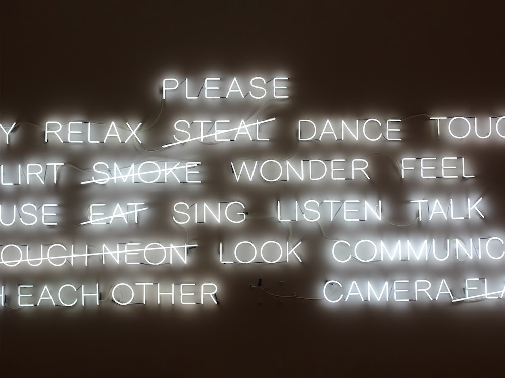 Please Jeppe Hein Neon White Sign, Boston Art Print