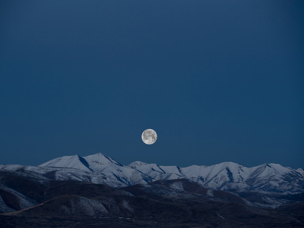 Moon In The Night Sky Art Print