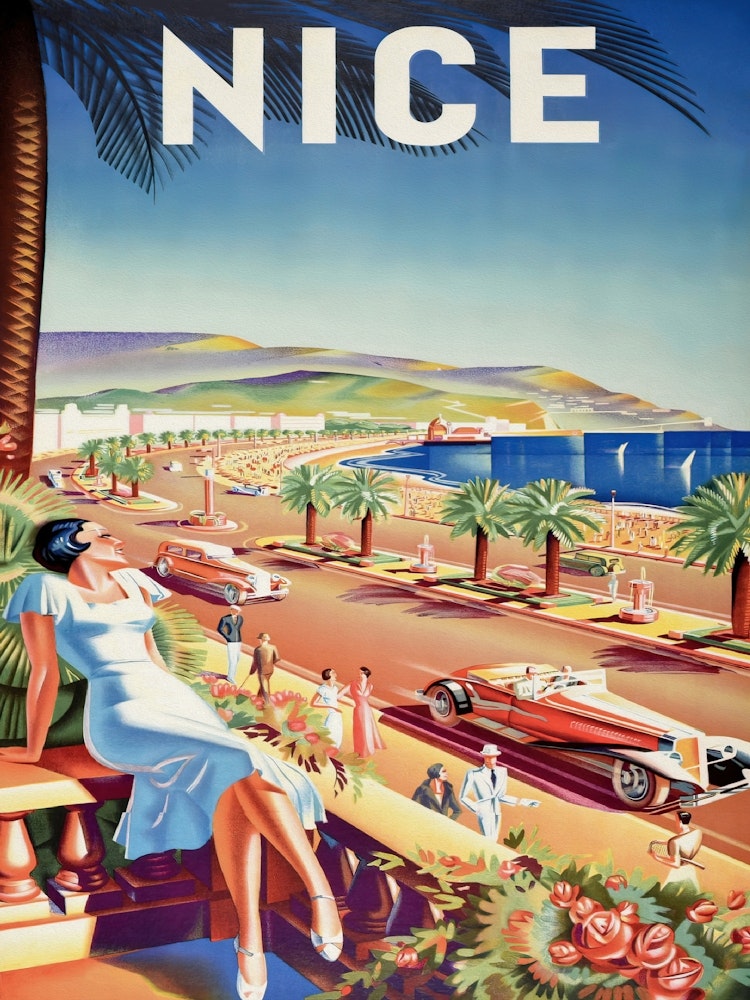Nice France Vintage Travel Poster Art Print
