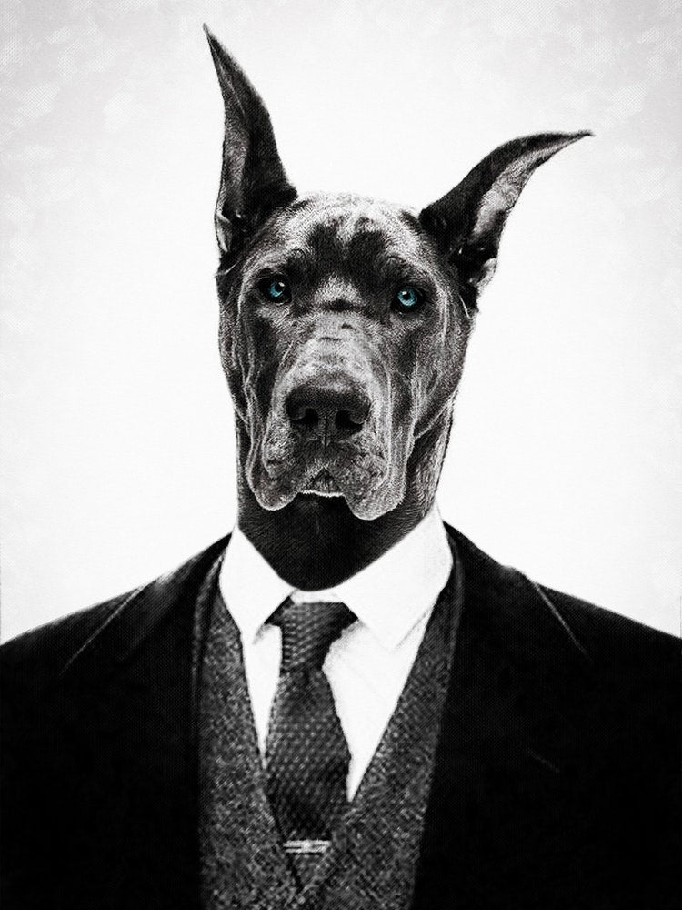 Black Dog Portrait Art Print
