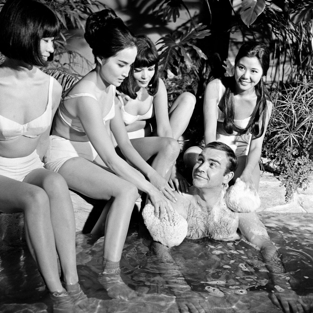 Sean Connery on the set of "You Only Live Twice" at Pinewood Studios Art Print
