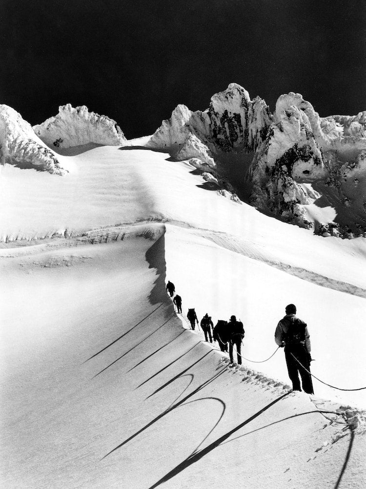 Mazamas Climbing Mt Hood Oregon 1963 Art Print