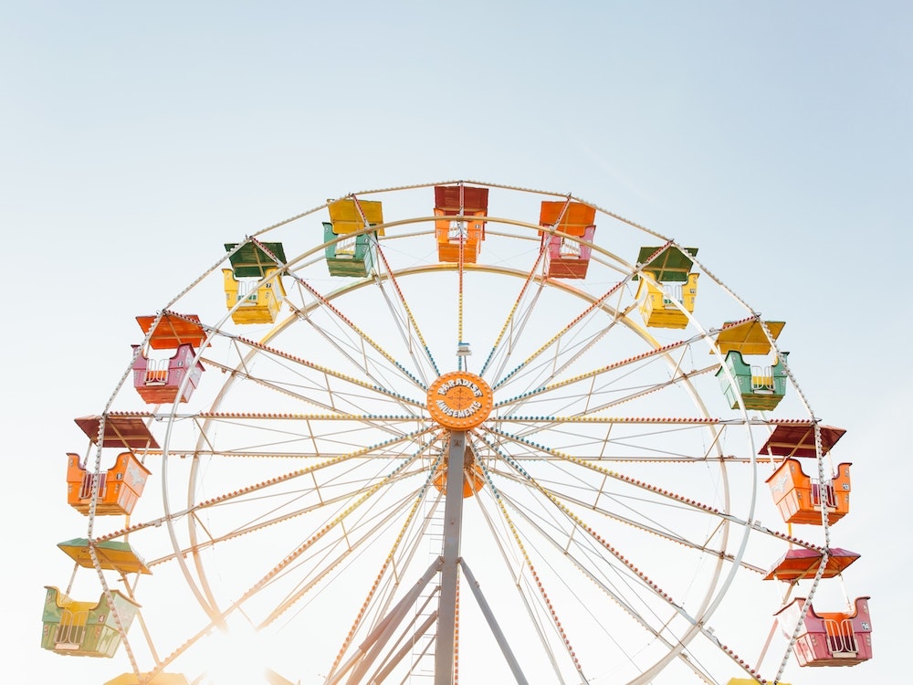 Colourful Ferris Wheel At The Carnival Art Print