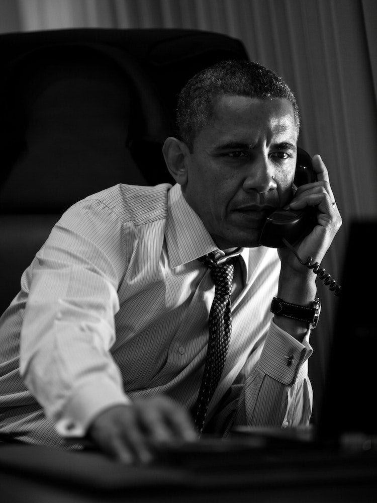 Barack Obama Aboard Air Force One Art Print